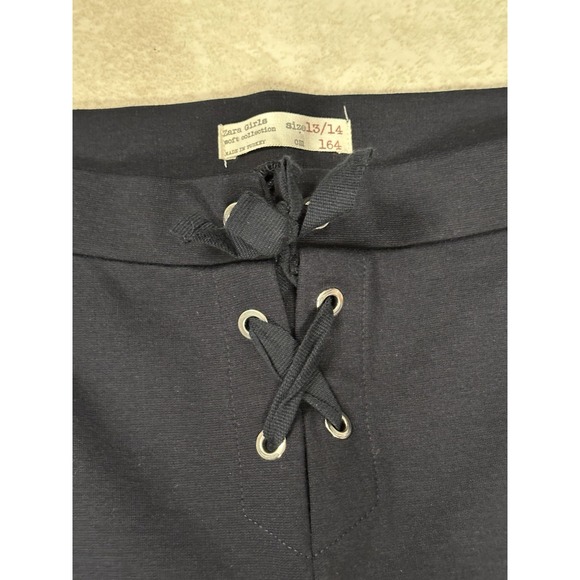 Zara‎ Women's Black High Waisted Wide Drawstring Pull On Leg Crop Pants Size S - Picture 10 of 11